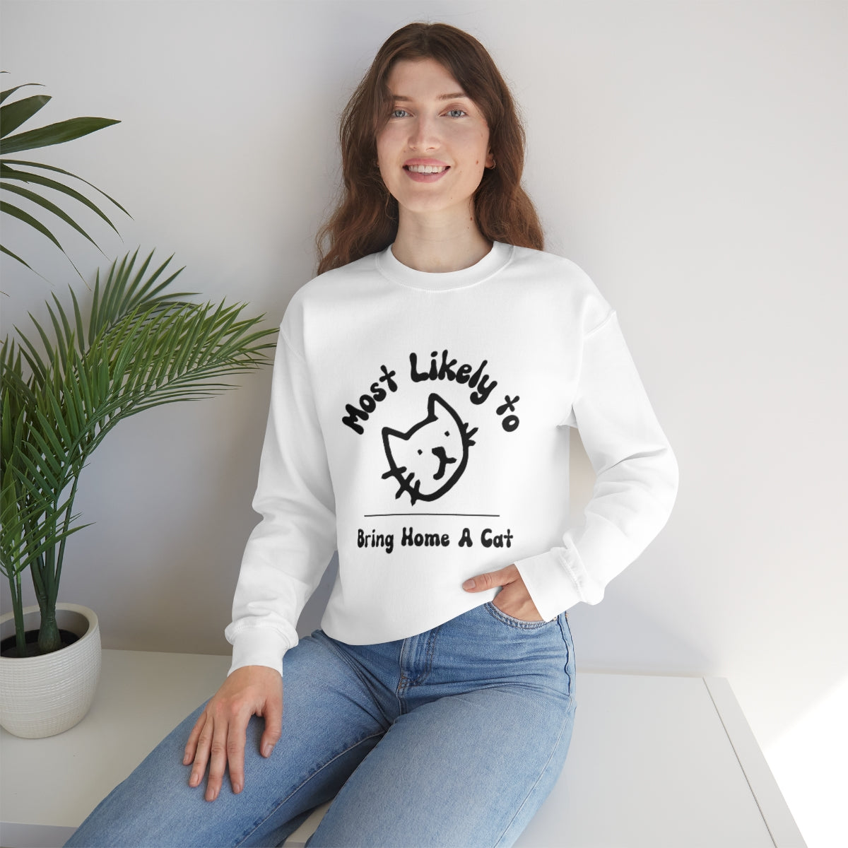 Most Likely to Bring Home a Cat Unisex Heavy Blend™ Crewneck Sweatshirt