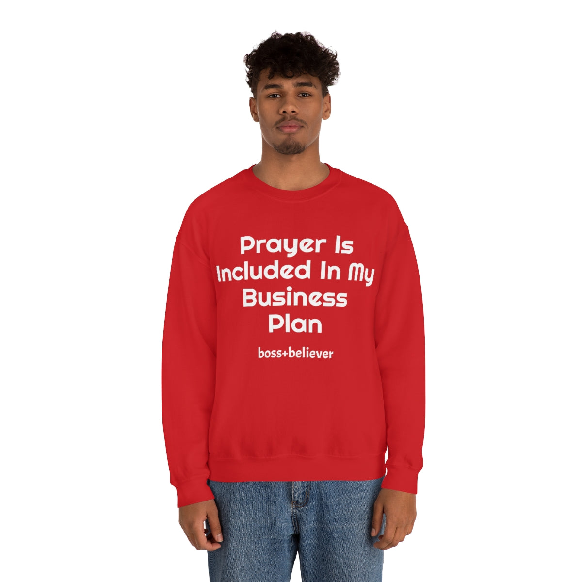 Prayer Is Included In My Business Plan Unisex Heavy Blend™ Crewneck Sweatshirt