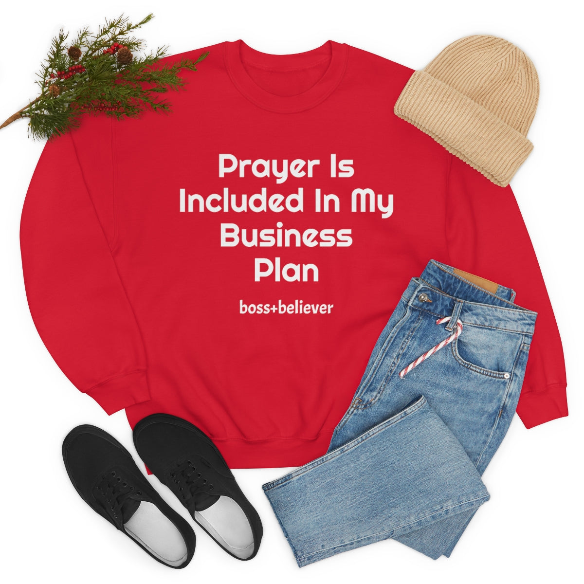 Prayer Is Included In My Business Plan Unisex Heavy Blend™ Crewneck Sweatshirt